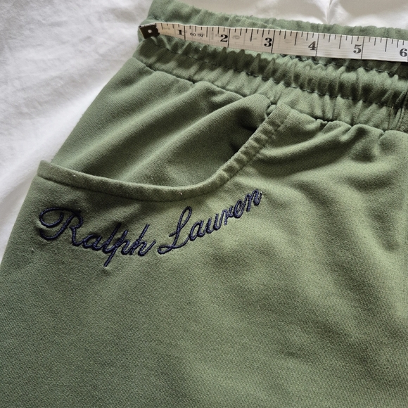 Ralph Lauren Vintage Embroidered Sweatpants Olive Green Sz M - Picture 5 of 13